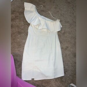Gianni Bini white Jean material mini dress.